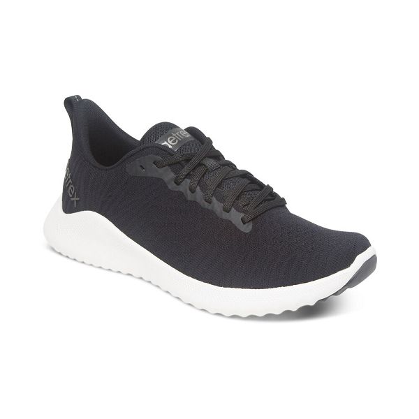Aetrex Women's Emery Arch Support Sneakers - Black | USA KW1M4CG
